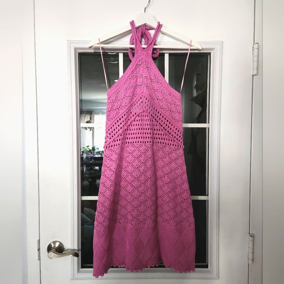NWOT - Blush Boutique / Halter Crochet Knit Dress - Size Medium (M) - Picture 3 of 6